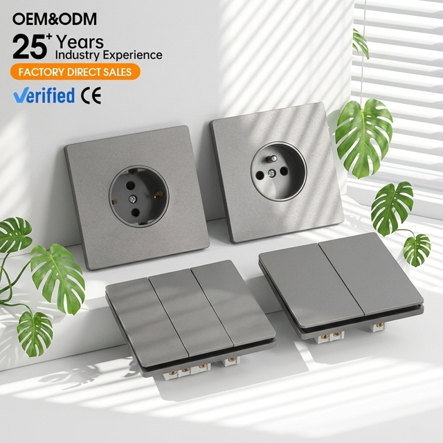 KESHIQI Premium Durable Matte PC Flame Retardant CE Certified 10A Multi Plug Europe Switch and Socket for Household