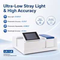 Spectrophotomètre UV-VIS à faisceau lumineux série L9 L8, intelligent, 190-1100 nm, écran tactile Android 10,1 pouces, WiFi, Bluetooth