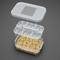 Incubateur d'œufs de reptiles en plastique, capacité de 12 œufs, 6 compartiments empilables pour geckos et lézards (thermomètre non inclus)