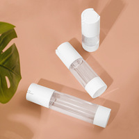 Botella de Loción Corporal de 15ml 30ml 50ml con Tapa de Rosca, Bomba de Vacío, Diseño Cilíndrico con Acabado Transparente y Esmerilado