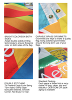 Drapeau publicitaire personnalisé en polyester 100 % imperméable et à séchage rapide, design professionnel, taille personnalisée, avec mât en fibre de verre