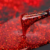 Ультратонкий голографический красный блестящий порошок из полиэстера, крафтовый стакан для ногтей, Ультратонкий блеск
