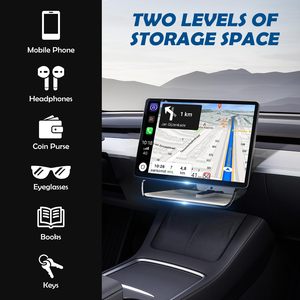 Accesorios organizadores para <span class=keywords><strong>salpicadero</strong></span>, almacenamiento magnético detrás de la pantalla debajo de la pantalla para el modelo Y Model 3 2024 a 2021 Highland - Product Image 2