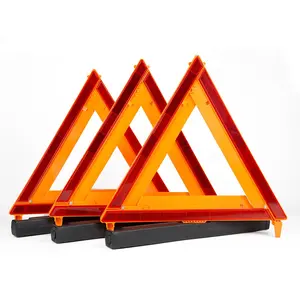 3 Pack Warning Triangle DOT Approved Reflective Warning Road Safety Triangle Kit