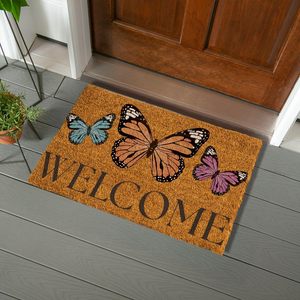 Tapis de bienvenue Cangming en imitation fibre de coco, tapis de porte d'entrée lavable, antidérapant, pour intérieur et extérieur - Product Image 1