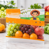 Sachet refermable personnalisé pour fruits, pochette perforée pour emballage de produits frais avec trou de poignée pour fruits et légumes