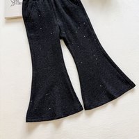 Ensemble deux pièces pour filles, haut en coton à pois avec nœud papillon et pantalon évasé, collection printemps/automne 2026