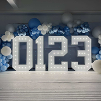 Grandes lettres lumineuses géantes en bois pour enseigne, chiffres et alphabet