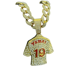 Jip-Hop <span class=keywords><strong>Yamai</strong></span> No. 19 JERSEY จี้โลหะผสมสไตล์เดียวกันสร้อยคอฮิปฮอปสำหรับยุโรปและอเมริกา - Product Image 5