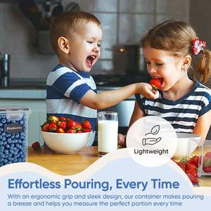 Set <span class=keywords><strong>di</strong></span> 12 Contenitori Ermetici Riutilizzabili in Plastica Senza BPA per Alimenti (2L Ciascuno) Organizzazione Dispensa <span class=keywords><strong>Cucina</strong></span> - Product Image 6