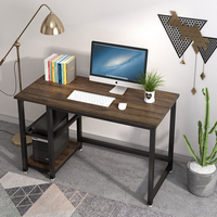 Bureau d'ordinateur de style industriel moderne pour la maison et le bureau, petit bureau d'étude avec étagères de rangement en bois