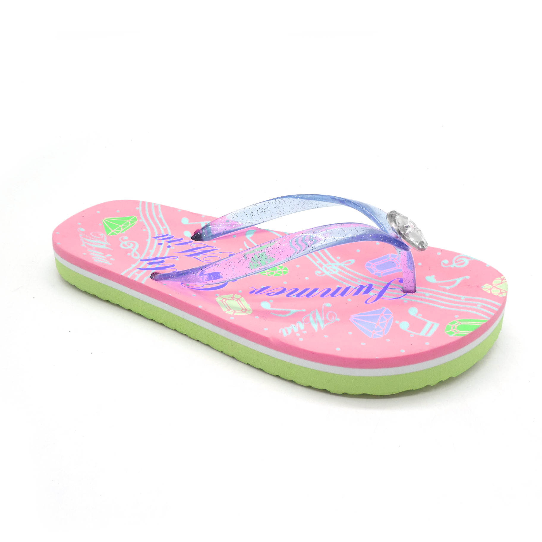 Шлепанцы с рисунком для детей, шлепанцы, сандалии с принтом на заказ, стринги с бриллиантами, Уличная обувь