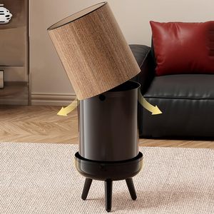<b>Bedroom</b> Waste <b>Bin</b> Plastic Trash Can with Pedestal and Lid for Office Kitchen Home Use Dustbin Waste Container - Product Image 4
