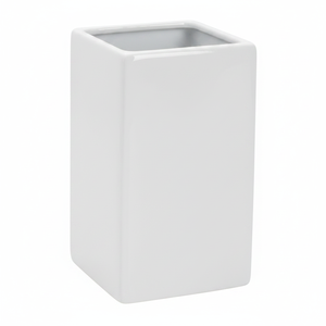 Portaspazzolino in porcellana Spirella 'Quadro' bianco, 6,5 x 6,5 x 10,5 cm - Product Image 2