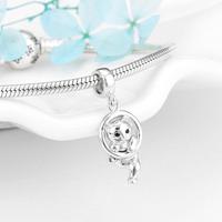 Véritable 925 en argent sterling Mignon chaton assis sur la Lune Crochue Aiment le poisson os avec CZ Pendentif Breloques pour Bracelet bijoux OFFRE SPÉCIALE