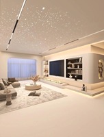 Panneaux de plafond modernes en fibre optique RVB 7 couleurs pour plafond de salon ou d'appartement