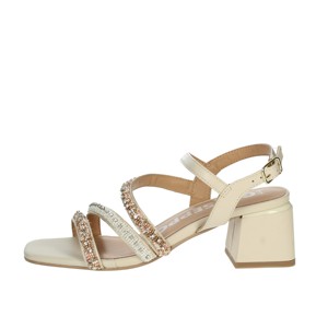 Balao donna sandali alla moda con tacco Beige con zeppa e punta quadrata per matrimoni e feste scarpe da sposa estive - Product Image 1