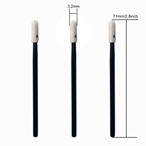Hisopos de espuma industrial de 100 bastoncillos de 70mm-<span class=keywords><strong>Punta</strong></span> de esponja redonda, limpieza sin polvo, mango de plástico negro - Product Image 1