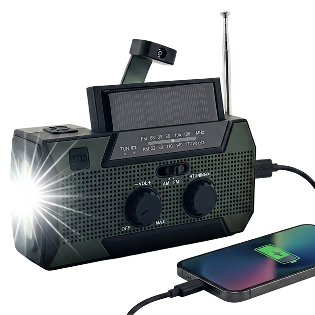 5000mAh SOS Alerts AM FM Hurricane Multi-function Weather Radio for Survival Disaster Preparedness Germany France Market