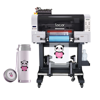 Impresora UV DTF Locor de 30 cm A3, rollo a rollo, para impresión de etiquetas y pegatinas con película de transferencia en frío, plotter UV con laminador