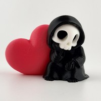 Figurine de Grim Reaper mignonne, imprimée en 3D, ornement de bureau gothique, décoration d'Halloween, cadeau de collection