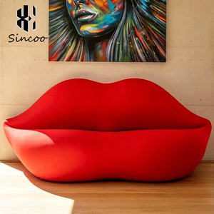 Sofá Italiano en Oferta, Estilo Sexy, Rojo, para Sala de Estar, Salón o Sala de Espera, Diseño Moderno, Sofá Rojo en Forma de Labios, Sofá en Forma de Labios - Product Image 1