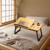 Table d'ordinateur portable pliable en bois réglable en hauteur, bureau portable pour la maison, le bureau, le travail, l'étude, la chambre à coucher, le dortoir