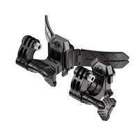 Universelle Motorradhelm-Kinnkamerahalterung mit Biegbarer Montagebasis & Starken Klebepads & Schnellverschluss-Design