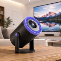 Projecteur LCD portable moderne, résolution native 720P, 200 ANSI, Android 14, WiFi 6, décodage vidéo 4K, écran de 35 à 235 pouces pour usage domestique