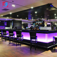 Comptoir de bar LED de style industriel, comptoir de réception créatif rétro pour les petits magasins, les clubs, les pubs