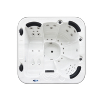 Bain à remous extérieur Sunrans Premium 5 places, moderne, autoportant, avec jets de massage hydromassants et éclairage LED