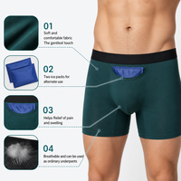 Calzoncillos bóxer OEM personalizados con doble bolsa de hielo de uso alternado, ropa interior suave refrescante tipo sauna para recuperación postquirúrgica y alivio del calor de verano