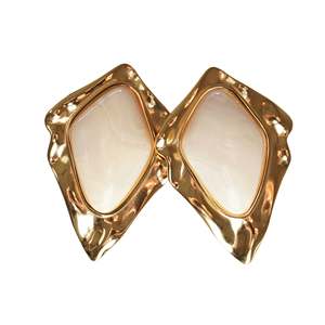 Fashion Stud Earrings 316L Stainless Steel PVD Gold Plating Sustainable Resistant - Product Image 1