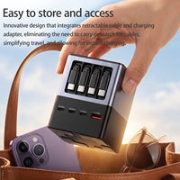 Station de charge rapide multi-ports PD avec 4 câbles USB-C rétractables intégrés, 7 ports de sortie, 35W QC3.0 18W, concentrateur de charge de bureau