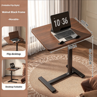 Table pliante mobile réglable en hauteur, bureau d'ordinateur, bureau d'écriture, table de chevet pour chambre à coucher, table de nuit simple, bureau de travail
