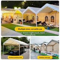 Carpa Portátil para Ferias Comerciales, Impermeable, con Protección Solar, de Una Sola Capa, Toldo Comercial, Carpa de Tres Lados para Puestos de Mercado