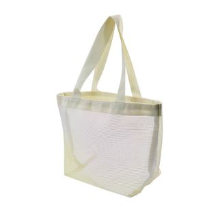Custom Mesh <b>Beach</b> Picnic <b>Bag</b> Capacity 40L Multi-Pockets <b>Foldable</b> Lightweight Grocery Large Toy Red Mesh Tote <b>Bags</b> With Zipper - Product Image 1