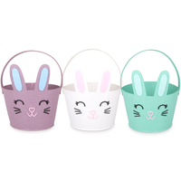 Nouveau panier de Pâques moderne et mignon en forme de lapin, sac cadeau pour bonbons, emballage pliable, léger, en feutre, personnalisable, décoration de vacances