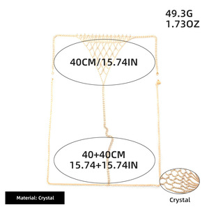Elegante catena in cristallo placcato oro per le donne Sexy gioielli con diamanti per Bikini Lingerie alla moda Nightclub cinture in metallo - Product Image 6