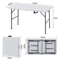 Table longue pliante en plastique HDPE pour bureau, style moderne et simple, stand portable d'extérieur avec rangement moulé par soufflage