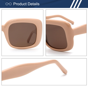 Lunettes de soleil tendance en acétate bio, monture carrée épaisse, verres <span class=keywords><strong>TAC</strong></span> UV400, style rétro audacieux, personnalisables OEM/ODM avec logo - Product Image 4