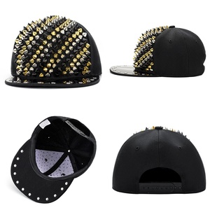 Customized Unisex Studded Baseball <b>Cap</b> Rock Cool Hip Hop Studded Rivet Snapback <b>Flat</b> <b>Cap</b> Hat Adjustable Hat for <b>Men</b> and Women - Product Image 2