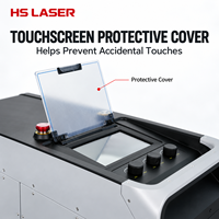 Machine de soudage laser portative à commande manuelle, équipée d'un système de réglage des paramètres par écran tactile.