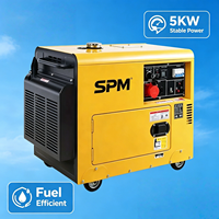 Groupe électrogène diesel silencieux 5 kW triphasé 50 Hz double tension 220 V 380 V avec ATS, modèle en coffret pour usage résidentiel et commercial