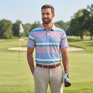 <span class=keywords><strong>Camiseta</strong></span> Polo para <span class=keywords><strong>Hombre</strong></span>, Nueva Colección al por Mayor, Personalizable <span class=keywords><strong>con</strong></span> <span class=keywords><strong>Bolsillo</strong></span>, Poliéster y Elastano, Estampado a Rayas, <span class=keywords><strong>Manga</strong></span> <span class=keywords><strong>Corta</strong></span>, para Golf - Product Image 5