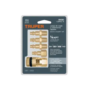 Master avec 72 unités Jeu de 4 connecteurs rapides et 1 raccord, laiton, Truper - Product Image 1