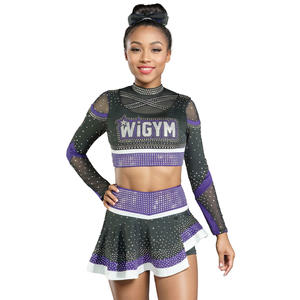 Paquete de Uniformes de Porristas OEM para Niños, Jóvenes y Adultos, Poliéster y Spandex, Impresión Digital, Uniformes de Porristas Personalizados - Product Image 1