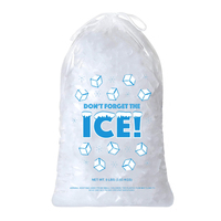 Sac à glace en plastique transparent personnalisé de qualité alimentaire 8 lb 10 lb 20 lb réutilisable en PP avec cordon de serrage pour l'emballage au congélateur