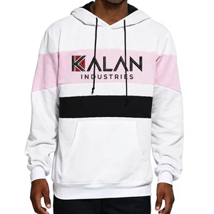 เสื้อมีฮู้ดสำหรับเด็กผู้ชายผ้าฝ้าย100% สีดำสีขาวสีชมพูบุซับในด้วย67% โพลีเอสเตอร์33% ผ้าฝ้ายถักแบบธรรมดา - Product Image 1