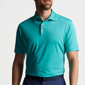 เสื้อโปโลกอล์ฟผู้ชายพิมพ์ลายโลโก้ OEM ผ้าโพลีเอสเตอร์ 100% พิมพ์ลายแบบเต็มตัว เสื้อโปโลกอล์ฟพิมพ์ลายโลโก้ตามสั่ง - Product Image 3